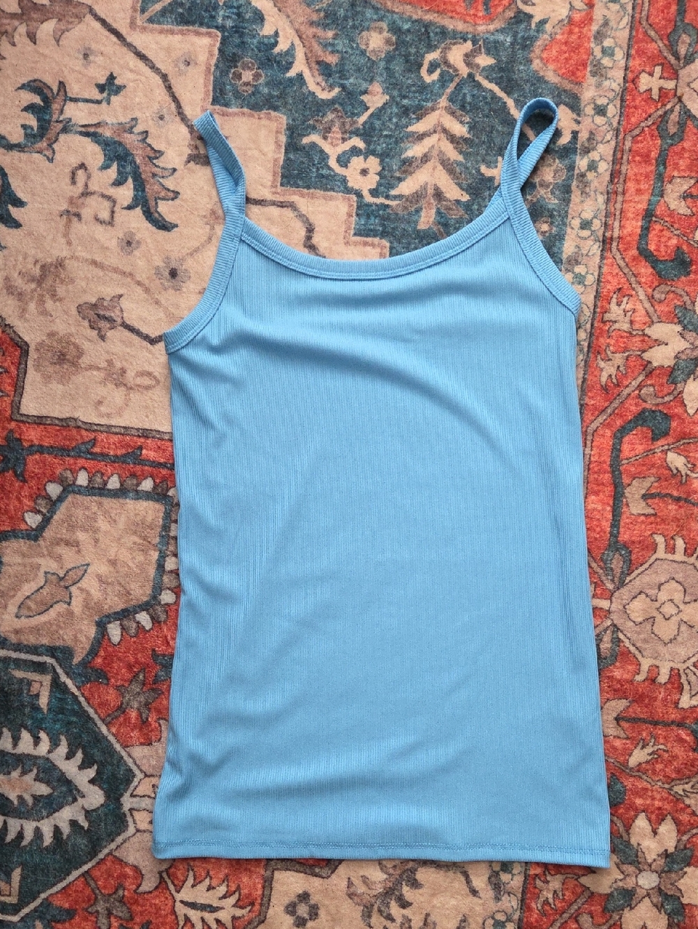 No Boundaries Light Blue Ribbed Tank Top